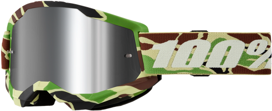 100% Strata 2 Goggle War Camo Mirror Silver Lens