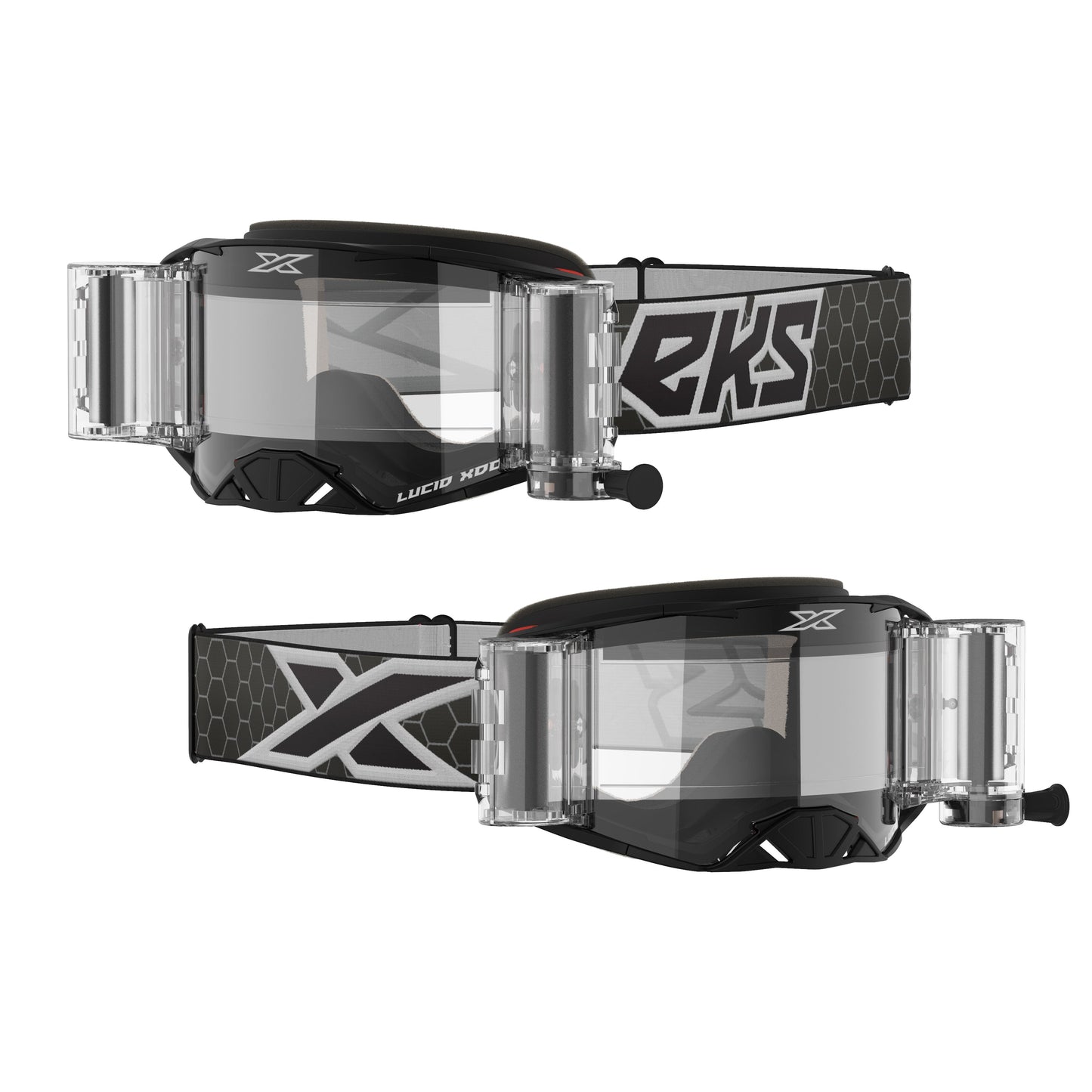 EKS Lucid Goggle Race Pack Black/White Zip Off Clear