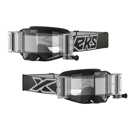 EKS Lucid Goggle Race Pack Black/White Zip Off Clear