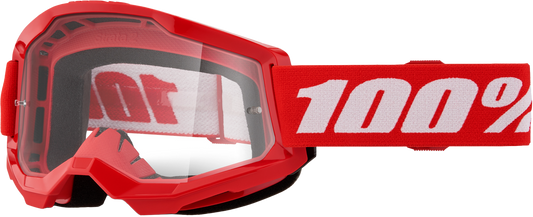 100% Strata 2 Goggle Red Clear Lens