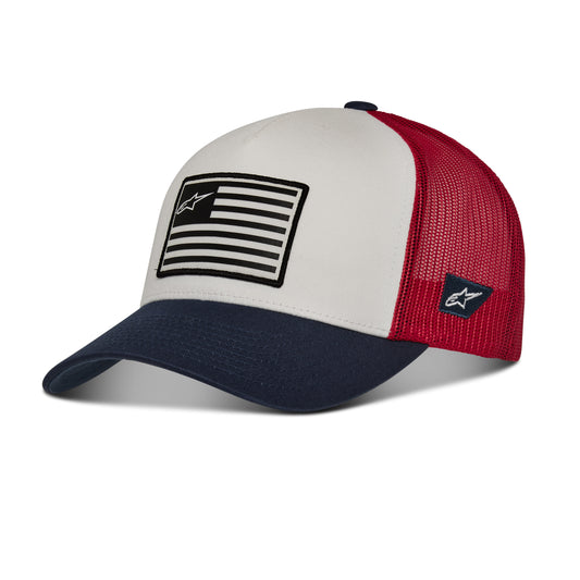 Flag Snapback Hat White/Navy/Red O/S