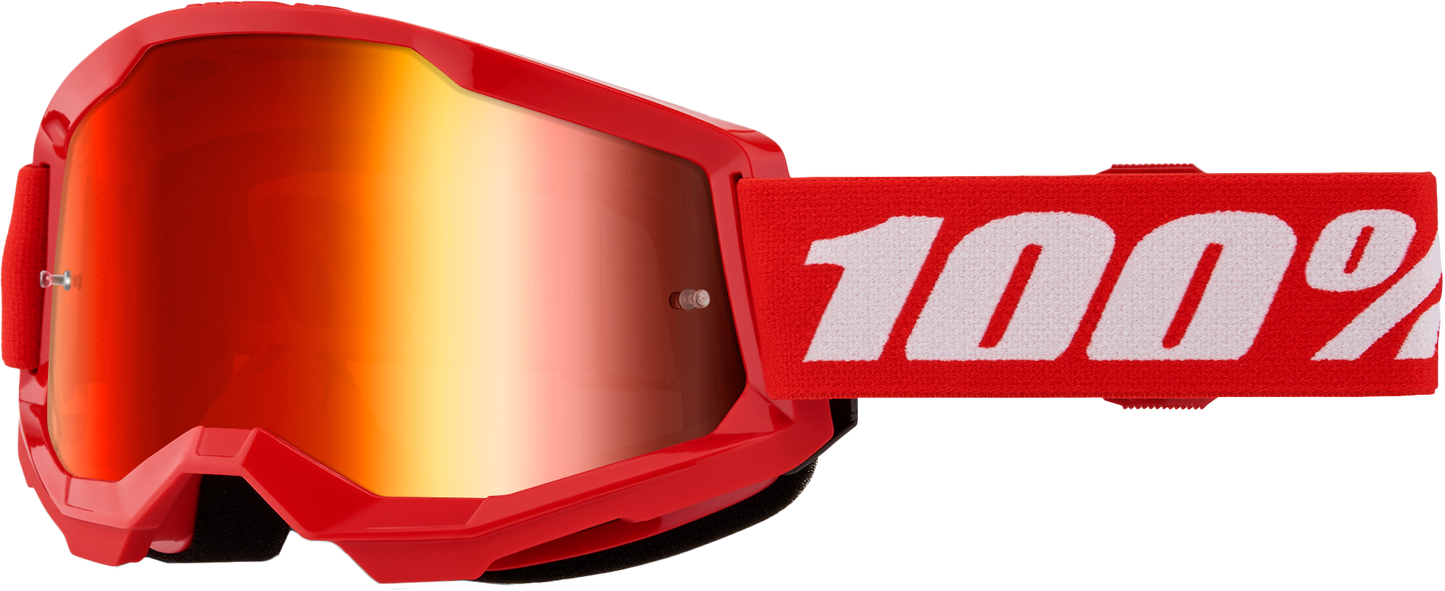 100% Strata 2 Youth Goggle Red Mirror Red Lens