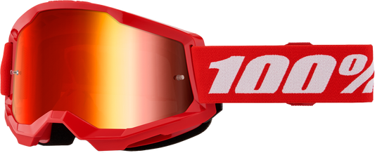 100% Strata 2 Youth Goggle Red Mirror Red Lens