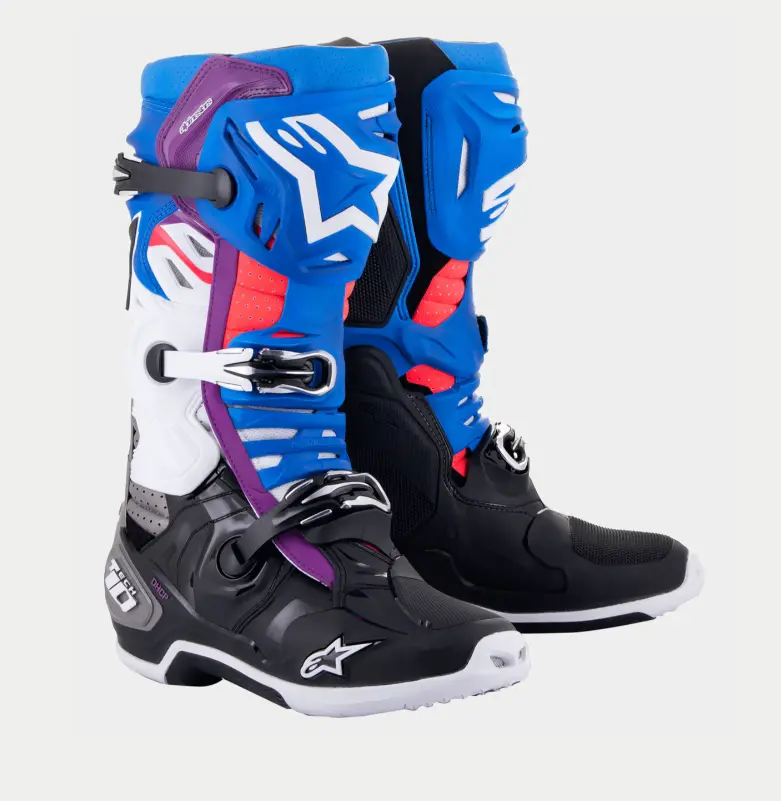 Alpinestars Tech 10 Supervented Black/Enamel Blue/Purple/White Boots