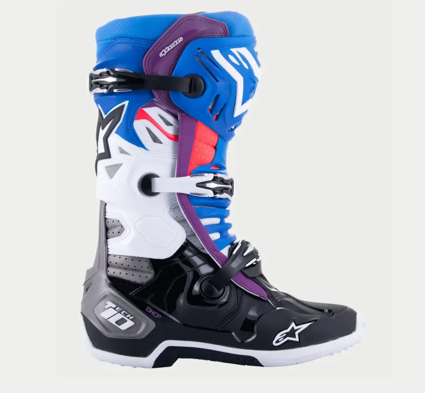 Alpinestars Tech 10 Supervented Black/Enamel Blue/Purple/White Boots