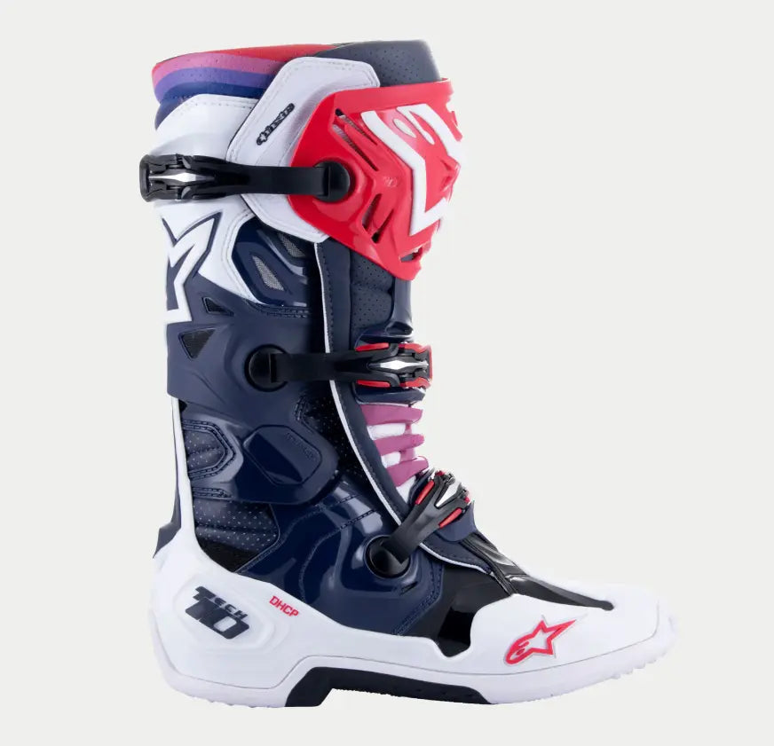Alpinestars Tech 10 Supervented Night Navy/White/Rainbow Boots