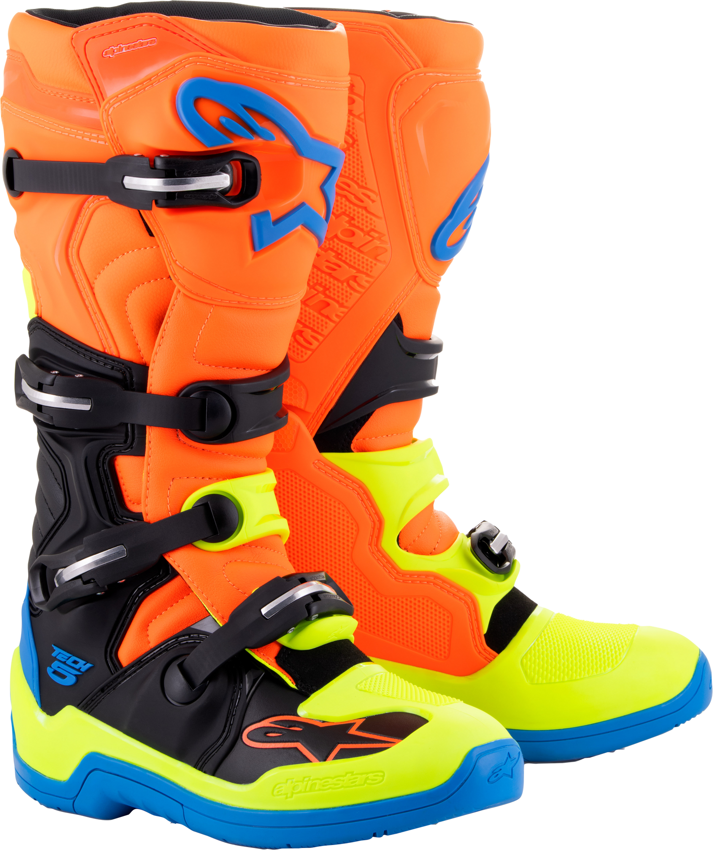 Alpinestars Tech 5 Blue/Orange Fluo/Yellow Fluo Boots