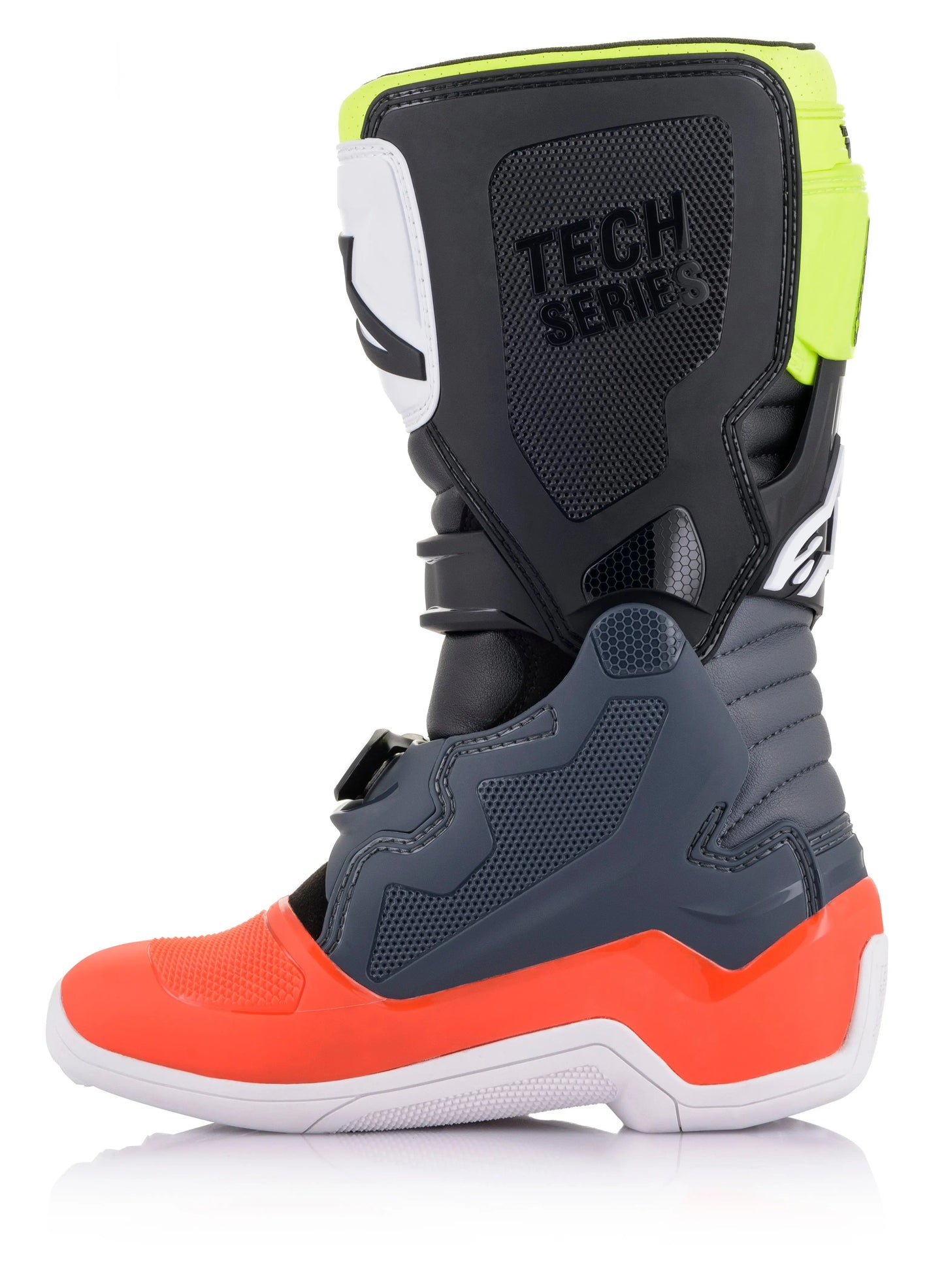 Alpinestars Youth Tech 7s Dark Grey/ Red Fluo/Yellow Fluo Boots
