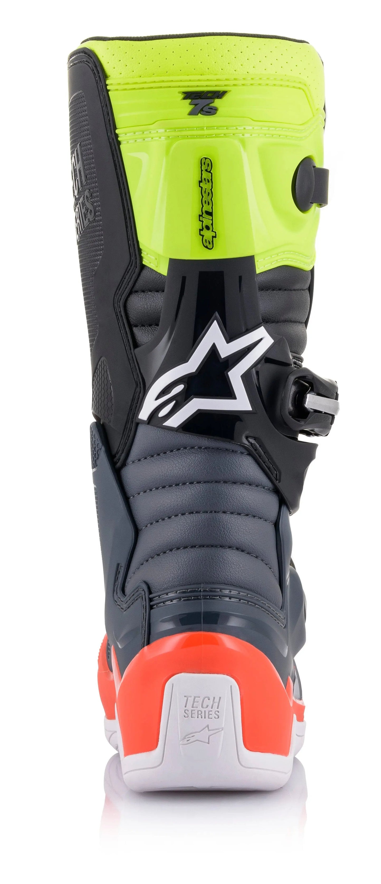 Alpinestars Youth Tech 7s Dark Grey/ Red Fluo/Yellow Fluo Boots