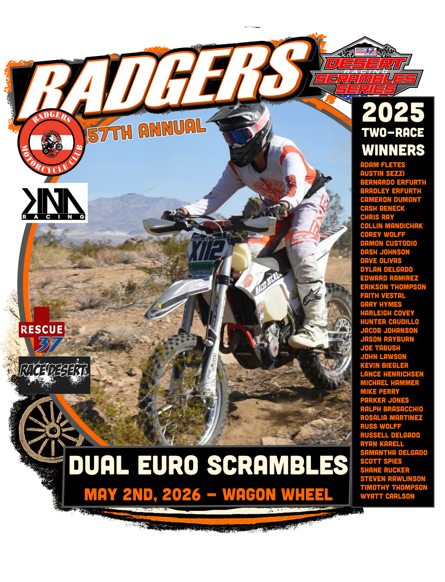 Badgers MC - 57th Annual Dual Euro Scrambles 2026 Event Shirt