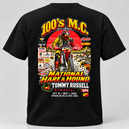 100’s M.C. 2026 National Hare & Hound Tommy Russell Memorial T-Shirt | Pre-Order