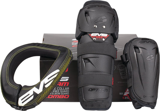 EVS Slam Combo Kit - Adult - Includes Elbow and Knee Guards + R2 Race Collar