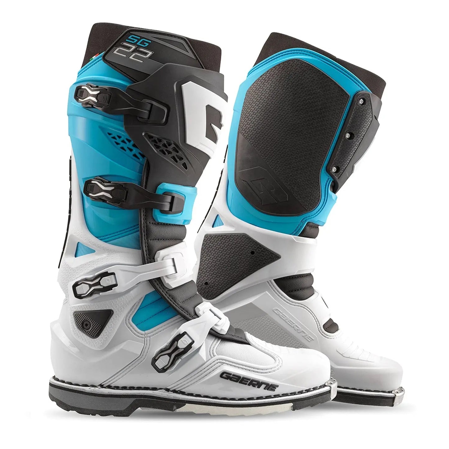 Gaerne SG22 Limited Edition White/Black/Light Blue Boots