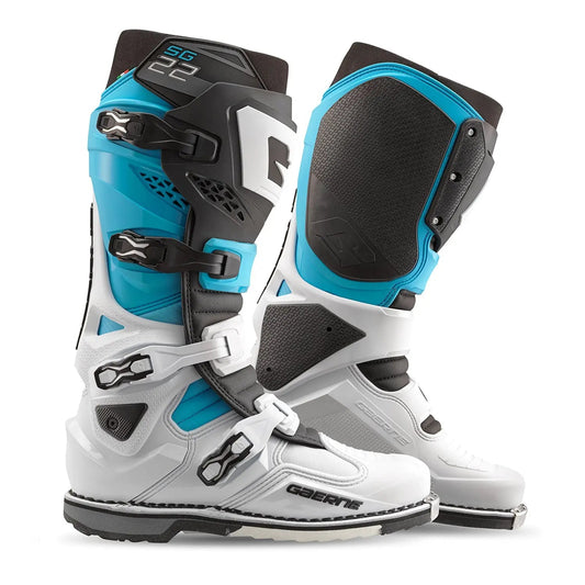 Gaerne SG22 Limited Edition White/Black/Light Blue Boots