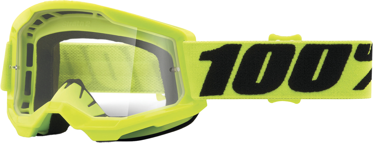 100% Strata 2 Junior Goggle Fluo Yellow Clear Lens