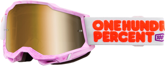 100% Accuri 2 Goggle Hundreds with Mirror True Gold Lens