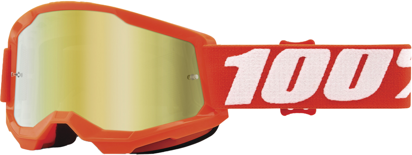 100% Strata 2 Junior Goggle Orange Mirror Gold Lens