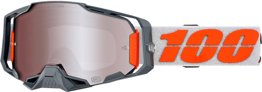100% Armega Hiper Goggle Silver with Mirror Silver Lens