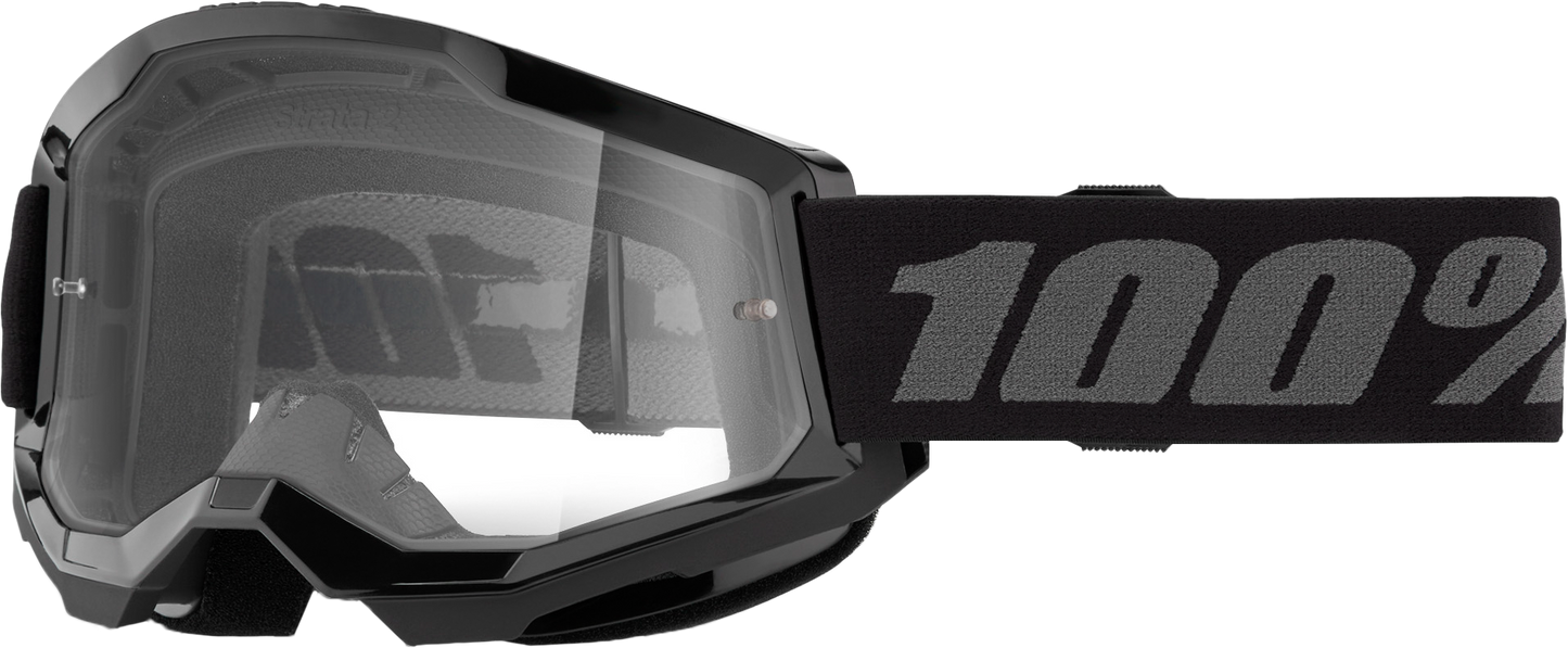100% Strata 2 Youth Goggle Black Clear Lens