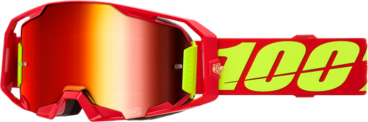 100% Armatic Goggle Red with Mirror Red Lens