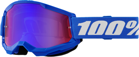 100% Strata 2 Youth Goggle Blue Mirror Red/Blue Lens
