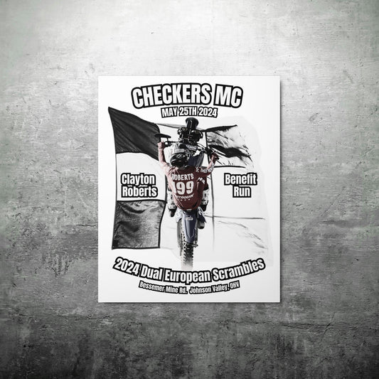 Metal Print - Checkers MC 2024 Dual Euro  - Clayton Roberts Benefit Run