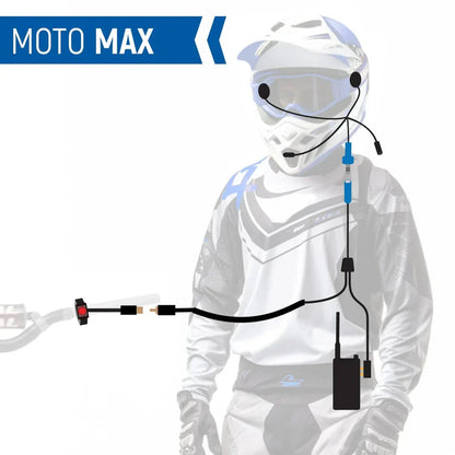 Rugged Radios Complete Motorcycle Communication Kit with Heavy-Duty OFFROAD Cables - MOTO MAX Radio Kit
