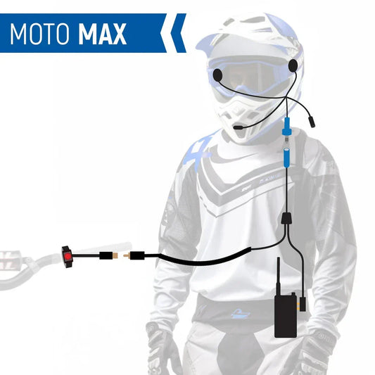 Rugged Radios Complete Motorcycle Communication Kit with Heavy-Duty OFFROAD Cables - MOTO MAX Radio Kit