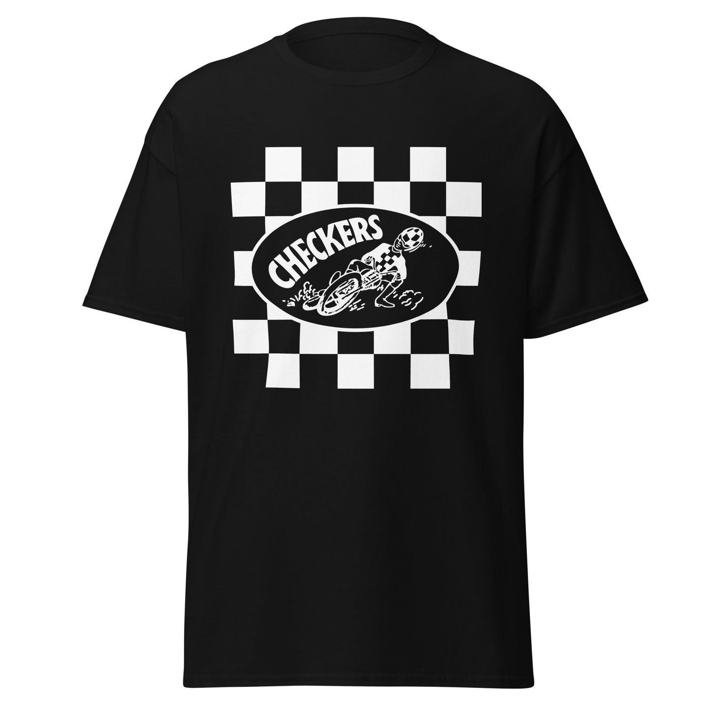 Checkers MC Mens Slider Square Black T-Shirt - Official Club Apparel