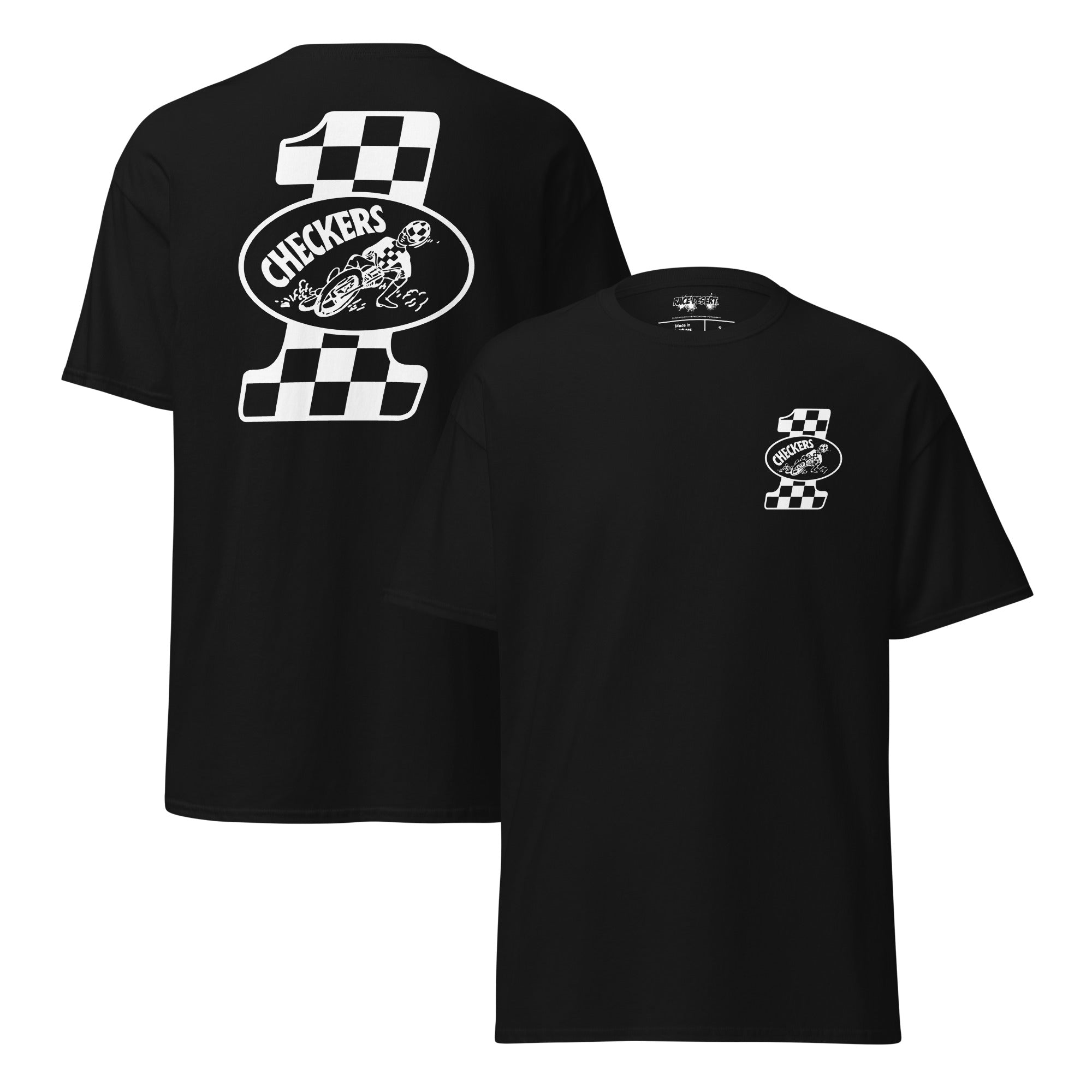 Checkers MC Mens Black #1 Slider T-Shirt - Official Club Apparel – Race ...