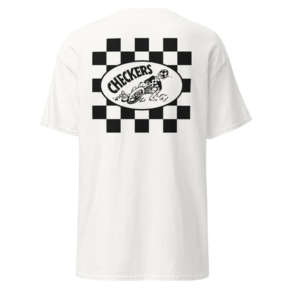 Checkers MC Mens Slider Square White T-Shirt - Official Club Apparel