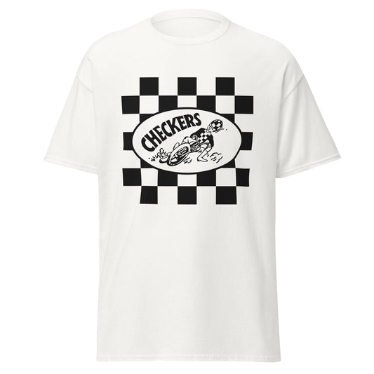 Checkers MC Mens Slider Square White T-Shirt - Official Club Apparel