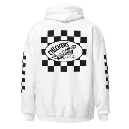 Checkers MC Adult Slider White Hoodie - Official Club Apparel