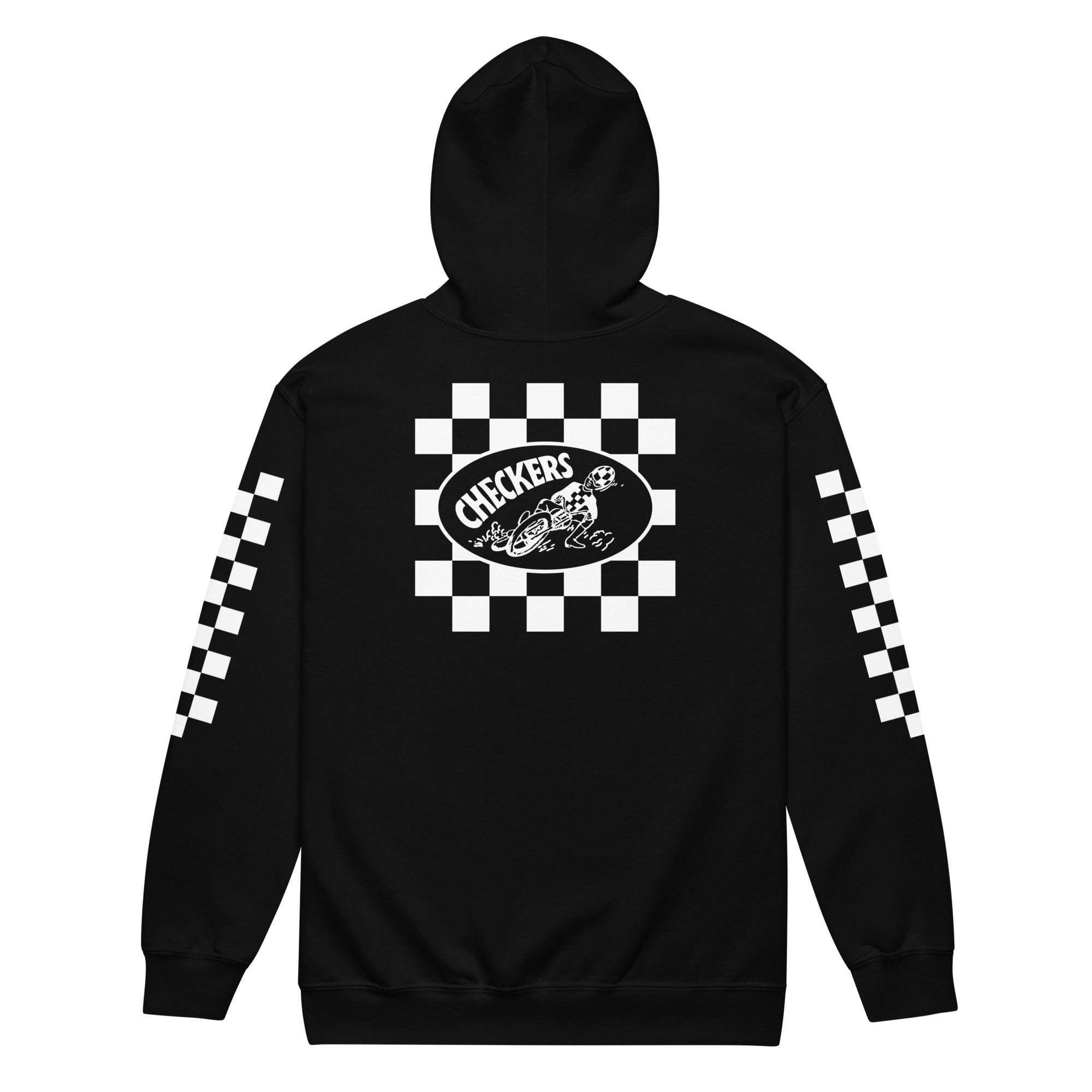 Checkers MC Slider Bar Black Zip Up Hoodie - Official Club Apparel