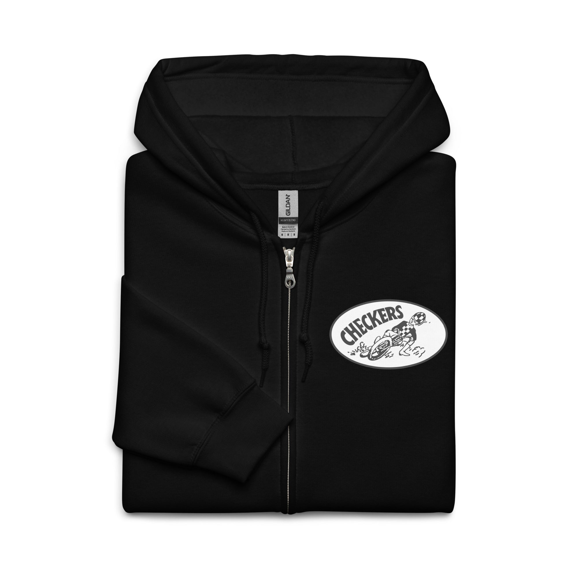 Checkers MC Slider Bar Black Zip Up Hoodie - Official Club Apparel