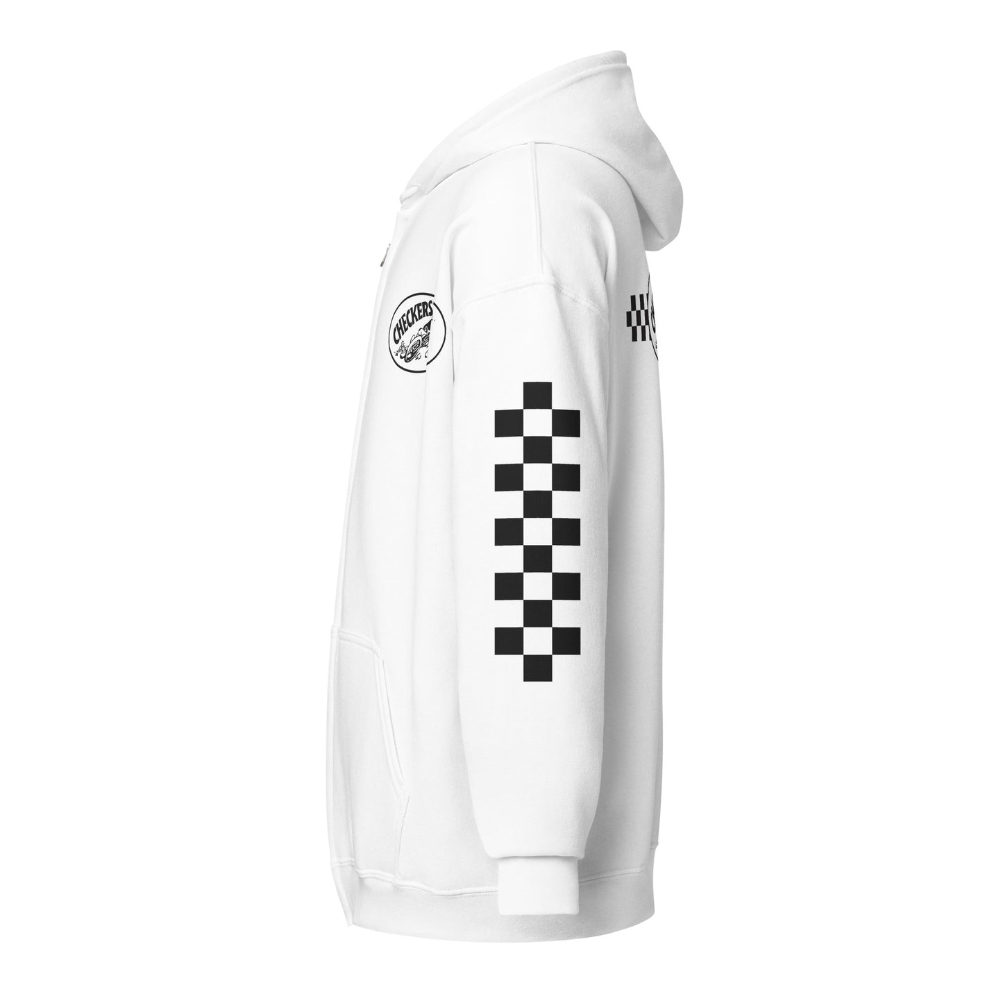 Checkers MC Zip Up Hoodie w/ Checkered Sleeves - Official Club Apparel