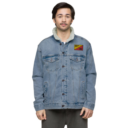 Denim Jacket with Embroidered 100s MC Flag