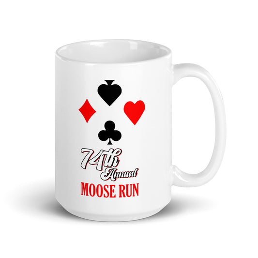 White Glossy Mug - Four Aces 74th Annual Moose Run