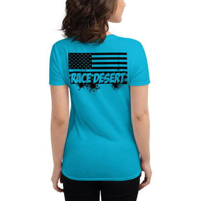 Womens Desert Nation Fitted T-Shirt - Caribbean Blue