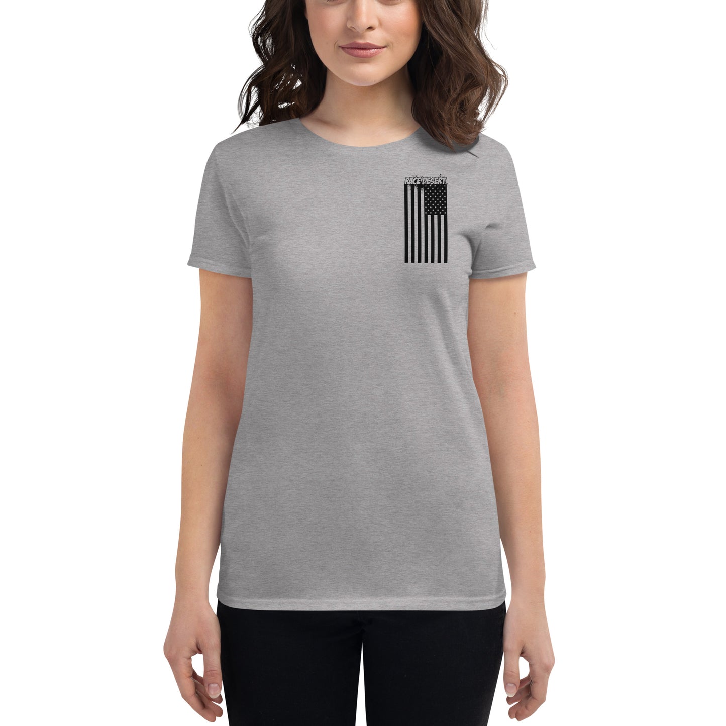 Womens Desert Nation Fitted T-Shirt - Heather Grey