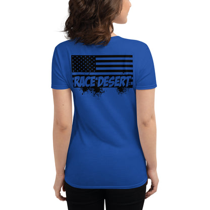 Womens Desert Nation Fitted T-Shirt - Blue