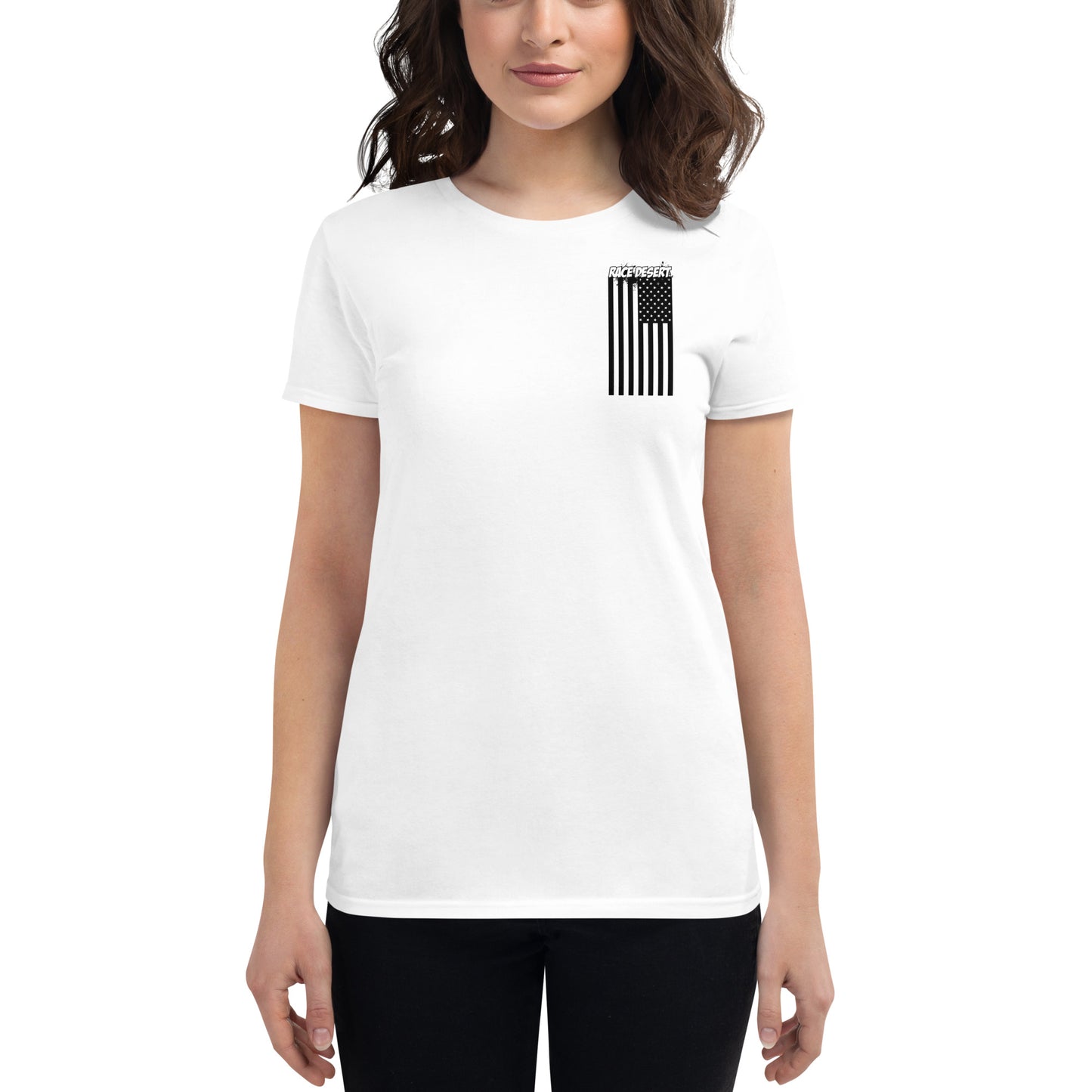 Womens Desert Nation Fitted T-Shirt - White