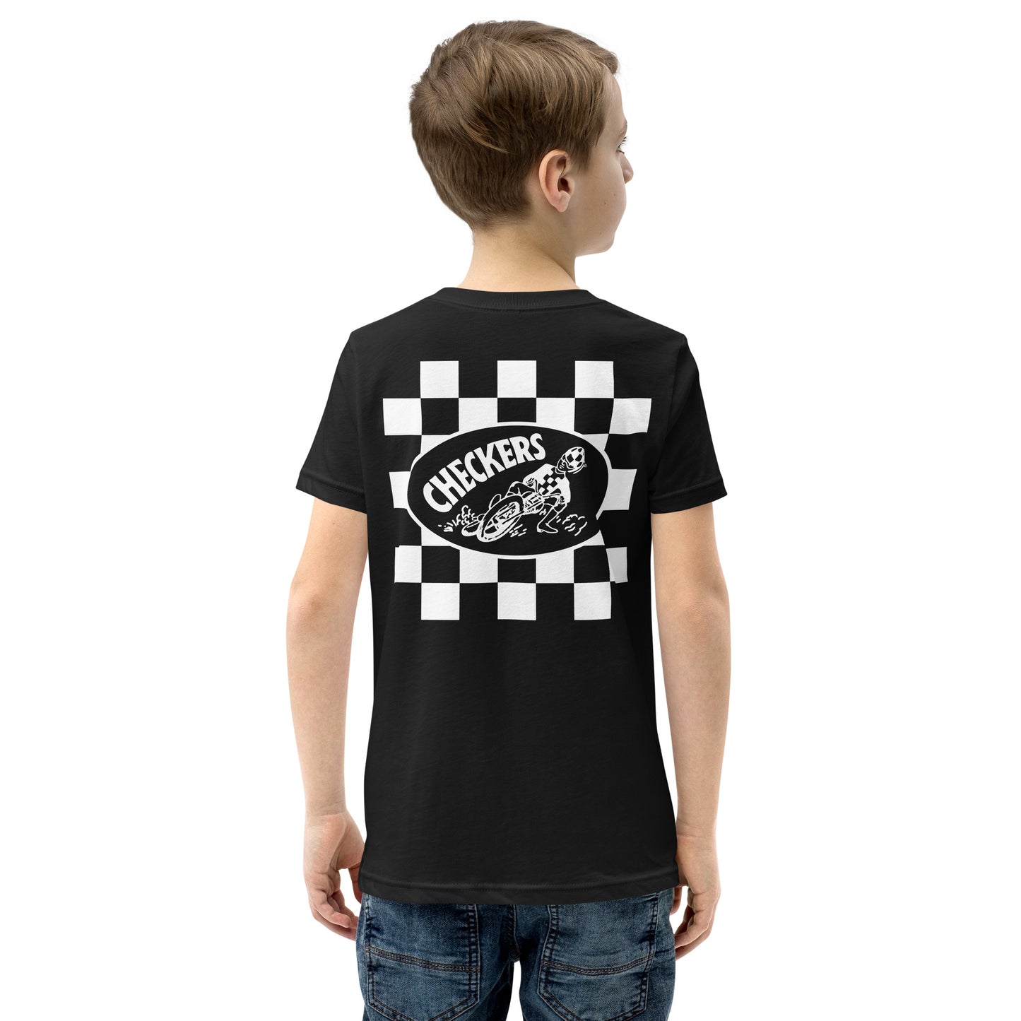 Youth Checkers MC Square Black Short Sleeve T-Shirt