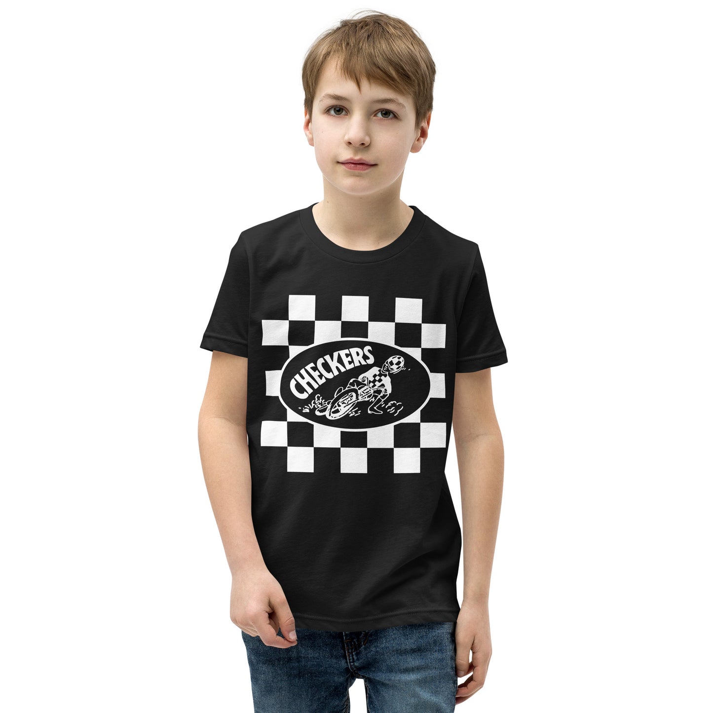 Youth Checkers MC Square Black Short Sleeve T-Shirt