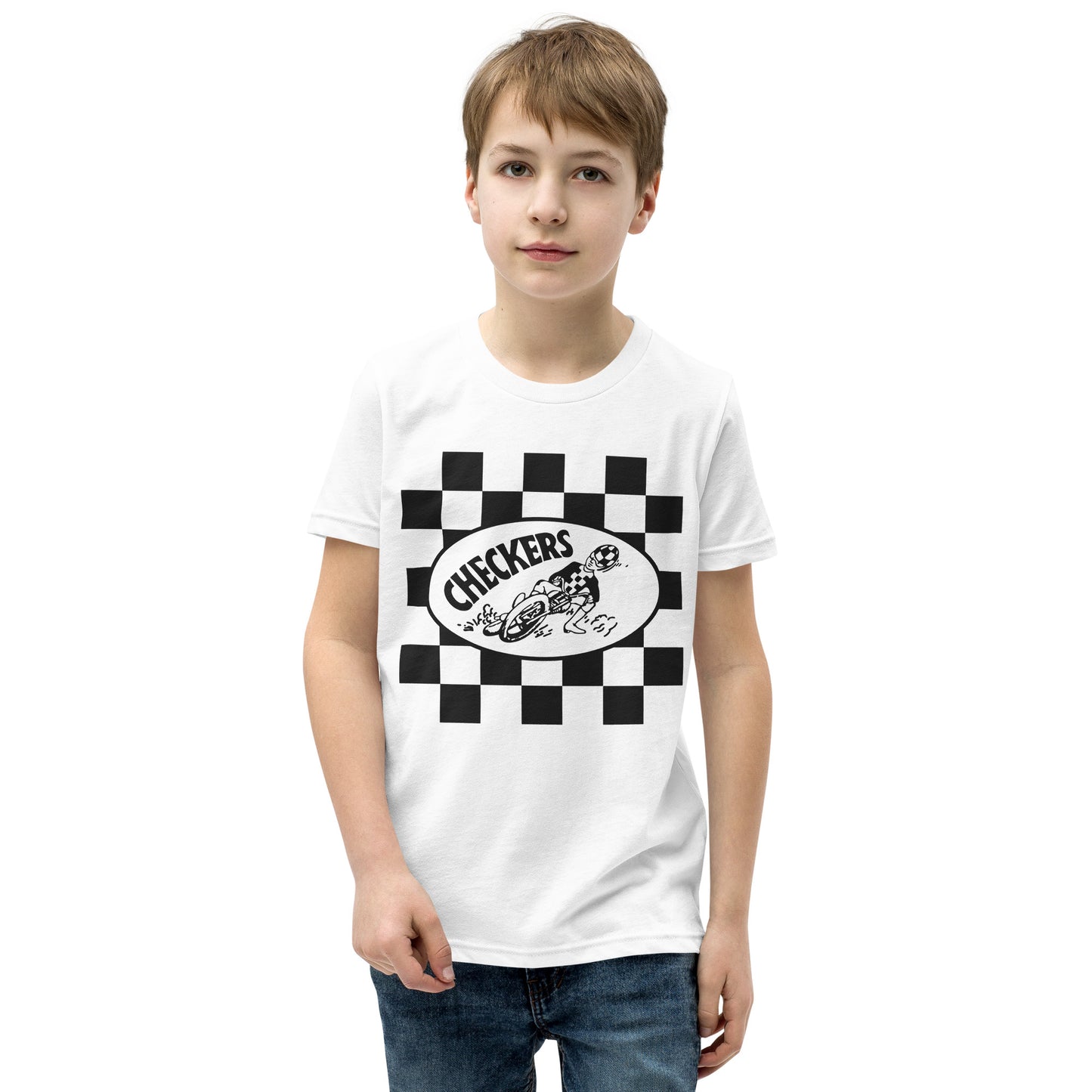 Youth Checkers MC Square Black Short Sleeve T-Shirt