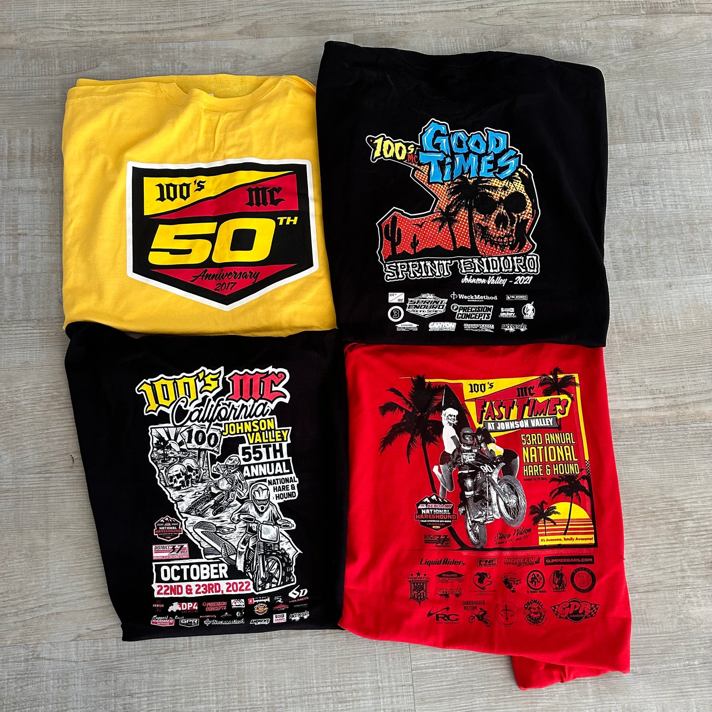 Adult 3XL - 4 Pack - 100's Club Apparel & Event Shirts