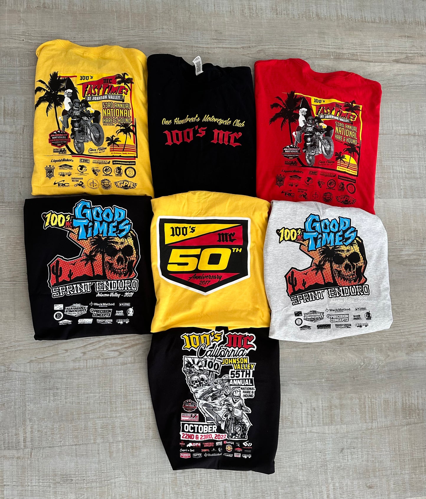 Adult 3XL - 7 Pack - 100's Club Apparel & Event Shirts