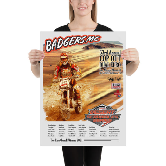 BADGERS MC Commemorative Poster - 53rd Annual Dual Euro Cop Out - Tom Albright Memorial Race