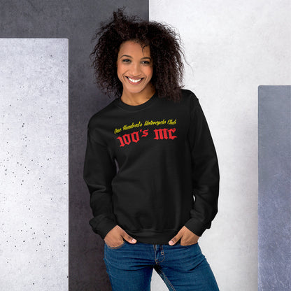 100'S MC Official Club Rocker Crew Neck Sweatshirt - Black