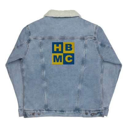 HBMC Embroidered Denim Jacket with sherpa lining